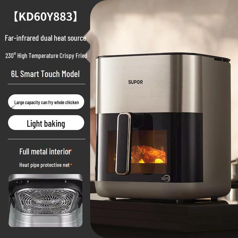 Supor 6L Large Capacity Multifunction Air Fryer - Electric, No Flip Needed