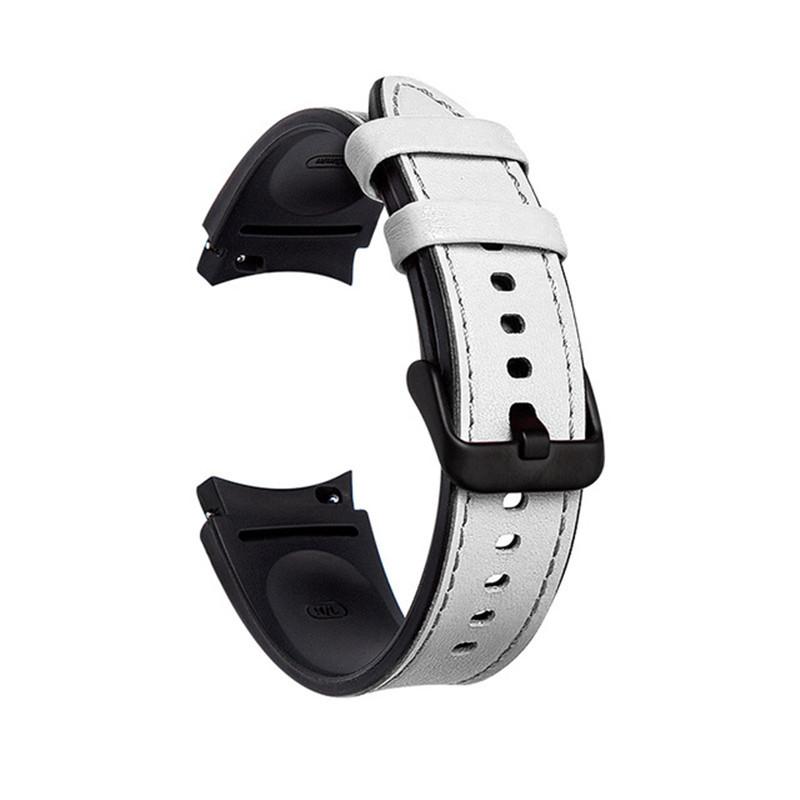 Leather+Silicone Replacement Strap for Samsung Galaxy Watch4 6 5 Pro 40mm 44mm Band Watch 6 4 Classic 47 43mm 46mm Bracelet Belt