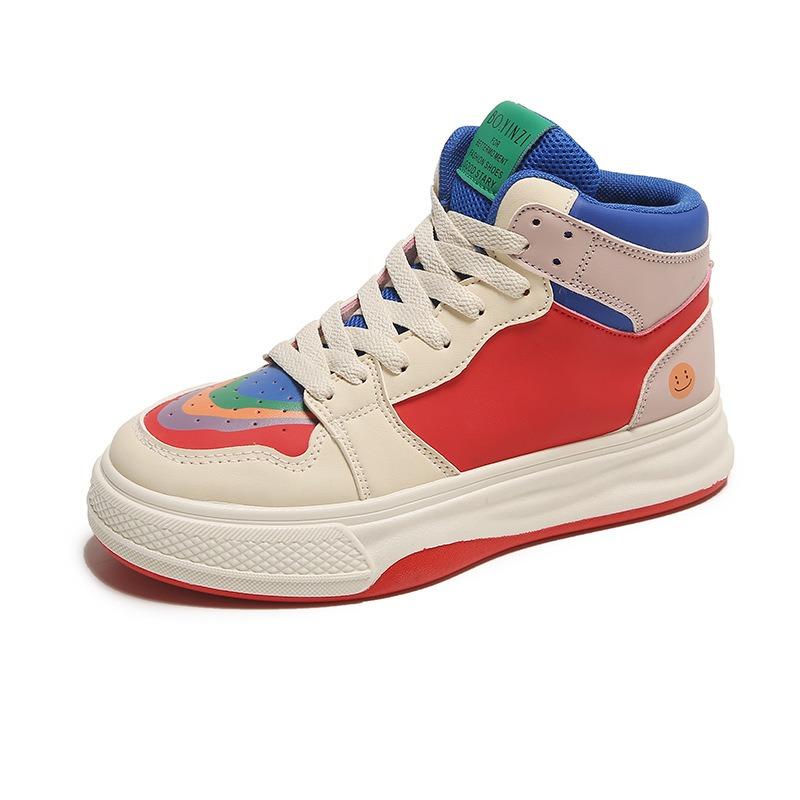 Autumn New High-top Mandarin Duck Little White Shoes Female Students Platform Casual Sports Board Shoes 2