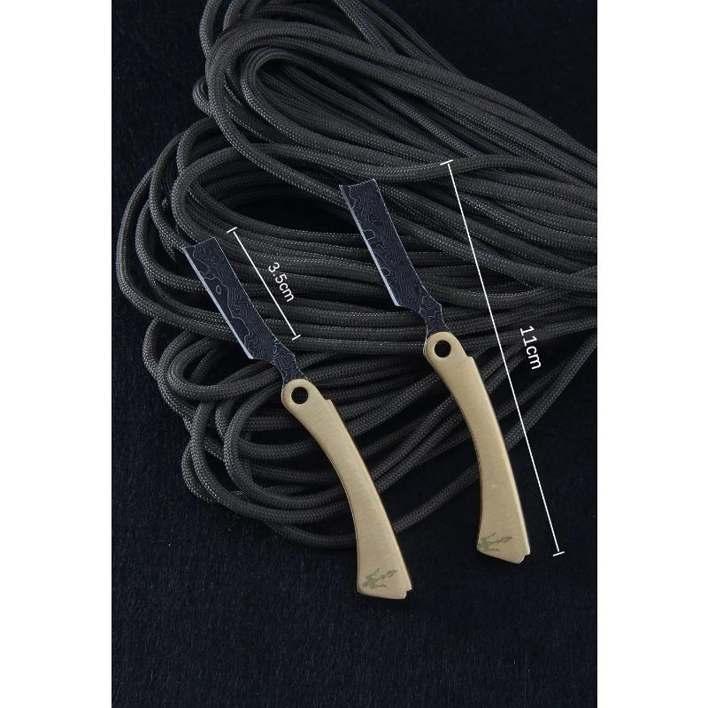 Folding Blade Knife Brass Handle High Hardness Damascus Steel Outdoor Camping Pocket Knife EDC Tools