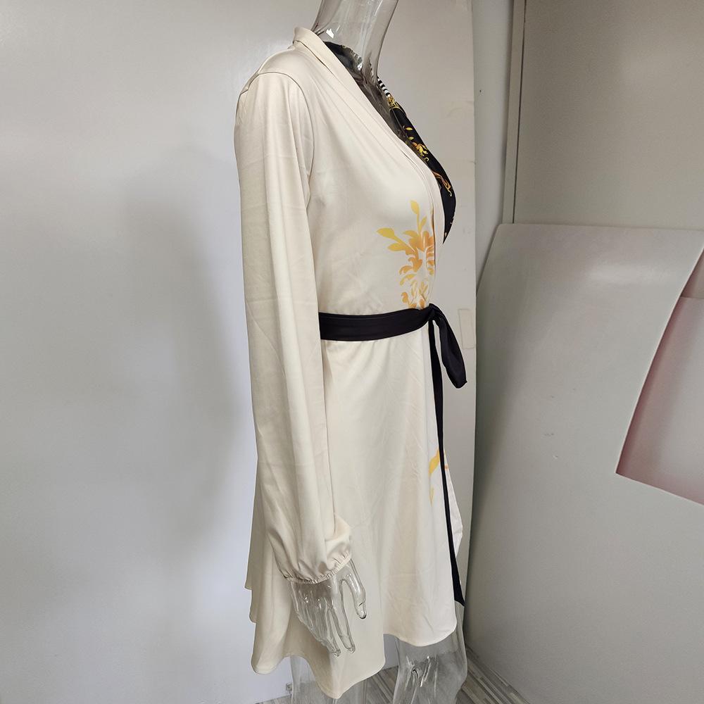 GMXIA Modă Femei Primăvară Toamnă Culoare Solidă Imprimeu Mânecă Lungă Decolteu în V Talie Înaltă Casual Temperament Rochii Monopiece cu Bretele în Culori Asortate