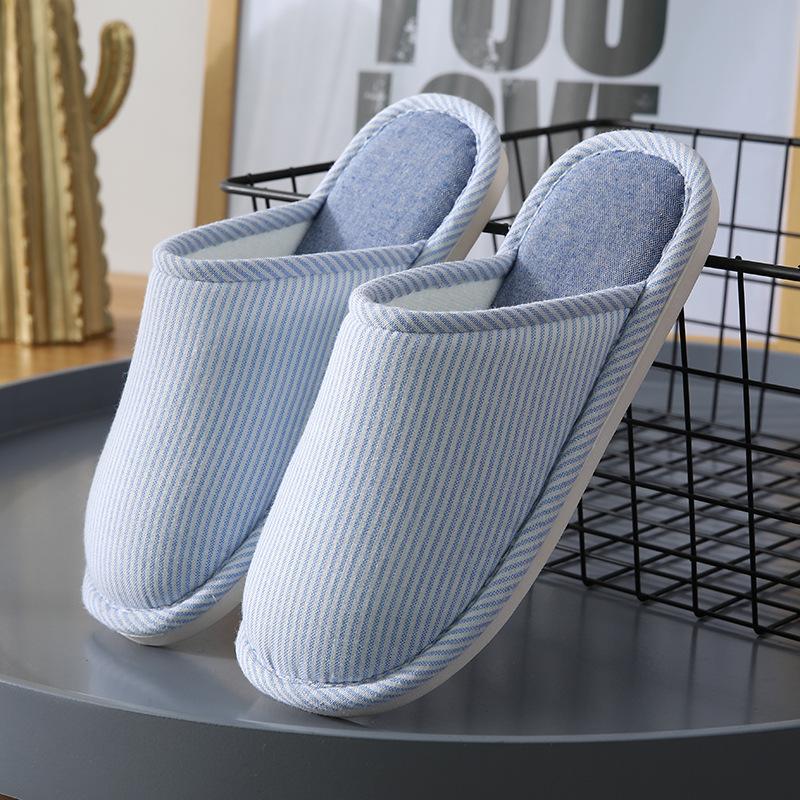 Cotton Slippers Men's Winter Warm Wear-resistant Home Couple Home Soft Bottom Indoor Floor Cotton Slippers Men's and Women's Autumn and Winter