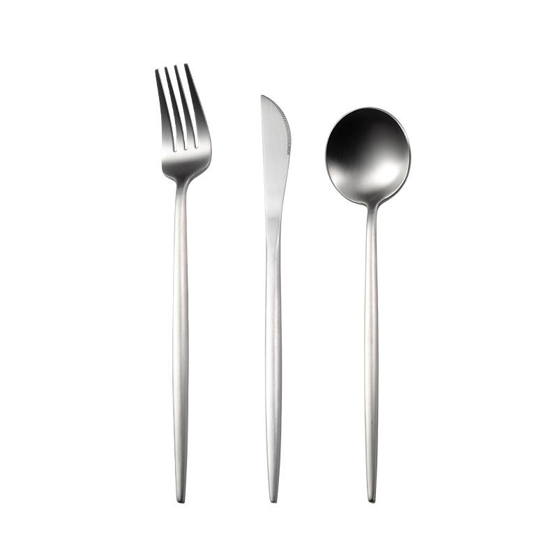 304 stainless steel matte Portuguese western food knives, forks and spoons multi-specification desserts restaurant value tableware gifts