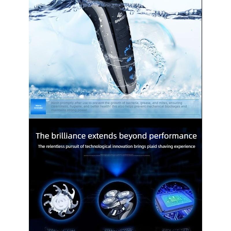 Electric Shaver with Rechargeable Feature, Fully Washable, Intelligent Digital Display, Multi-purpose Beard Trimmer
