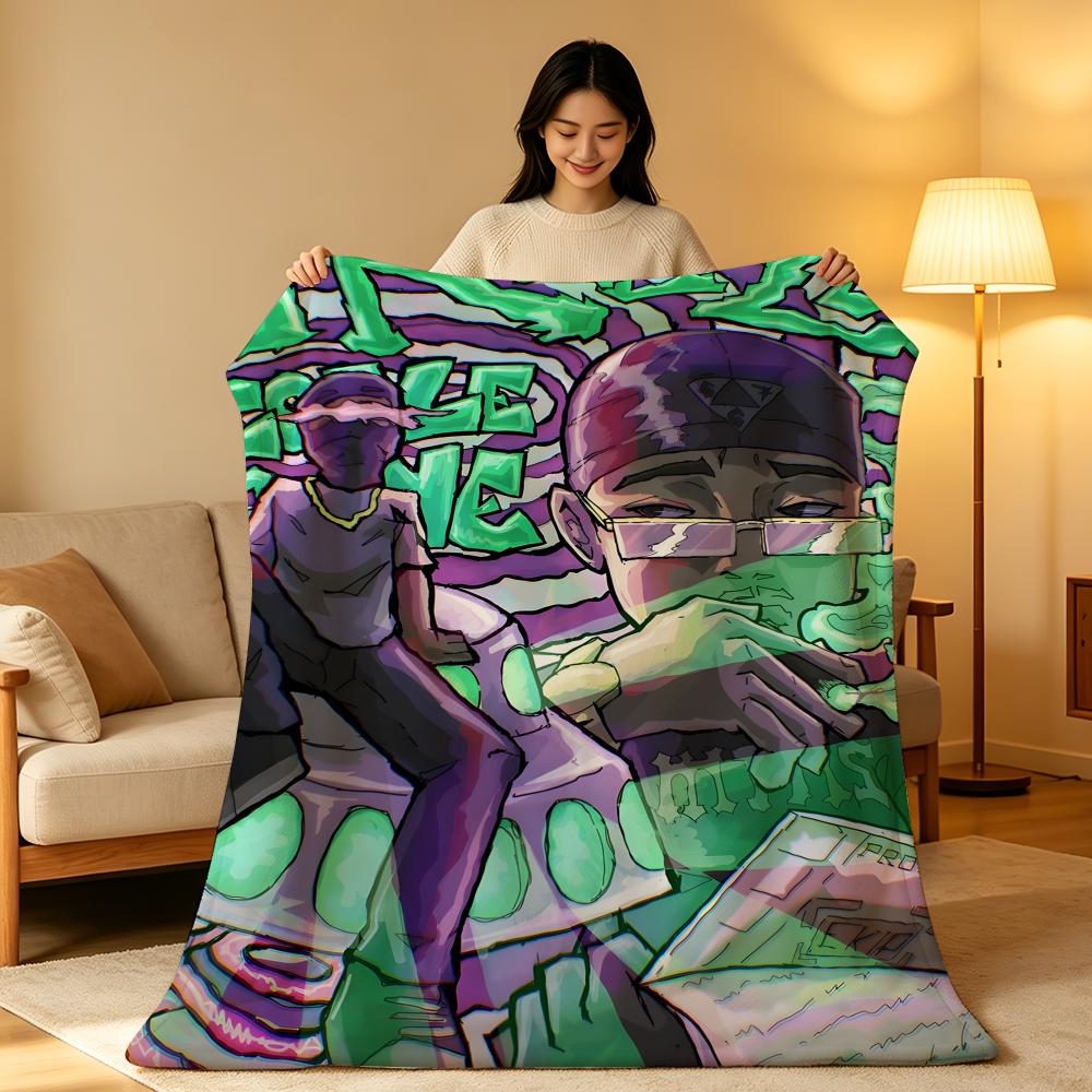Music F-Freeze C-Corleone Throw High-Density Short Plush Blanket Soft Skin-Friendly for Sofa Nap Air-Conditioned Room