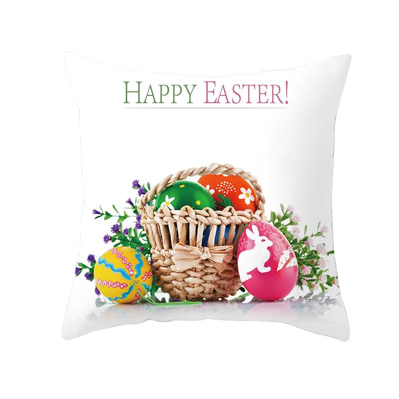 

New Easter Cute Rabbit Easter Egg Pattern Cushion Cover Special Holiday Decoration Living Room Sofa Pillow Cover 45*45cm