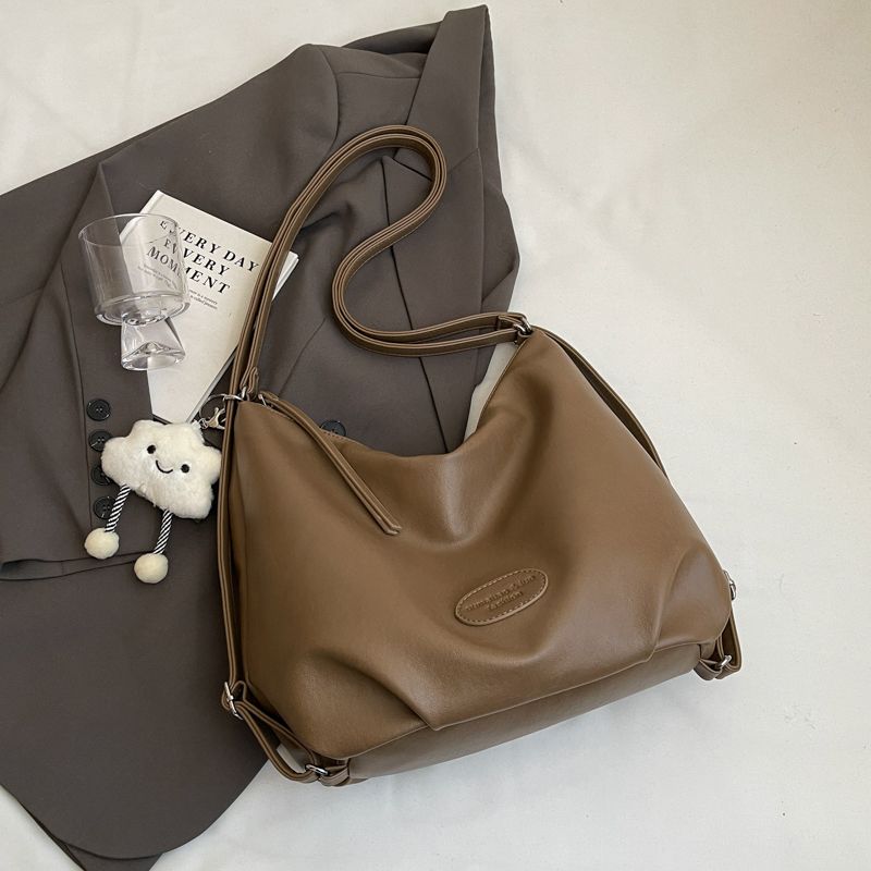 

Fancy Large Capacity Bag Women s 2025 New Arrival Super Hot Light Luxury Minority Backpack Work Clothing Crossbody Tote Bag Khaki with pendant