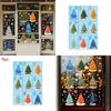 Christmas Tree Pvc Window Decal With Snowflake Static Cling For Holiday Decor