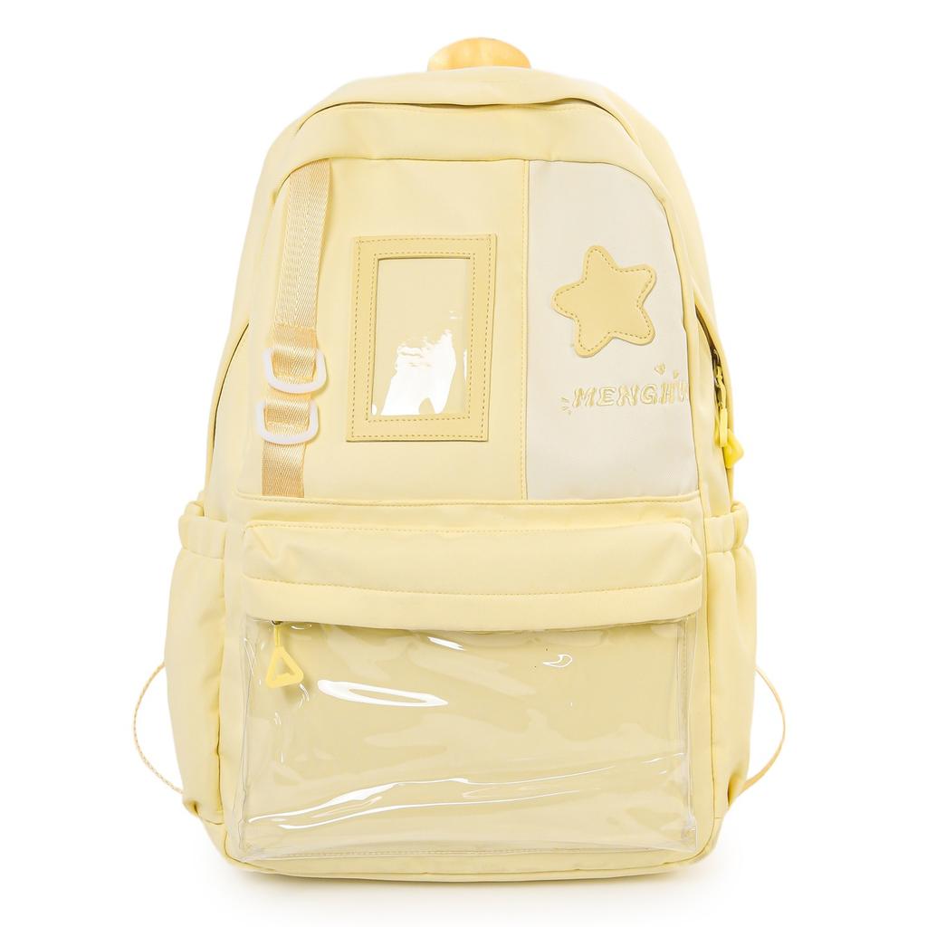 Schoolbag Japanese Ins Schoolbag Female Versatile Girl Backpack Cute High Value Backpack Large Capacity Transparent Pain Bag