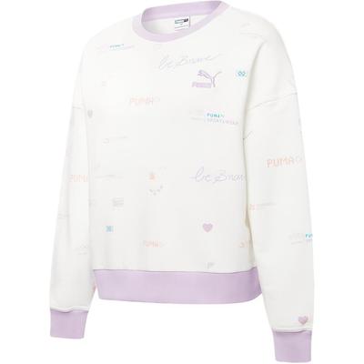 Digit Aop Crew Neck Sweatshirt With Embroidered Logo Women Tops White 531280-02
