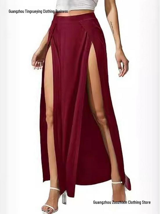 Elegant Women's Irregular Evening Gown - Solid Color Long Dress