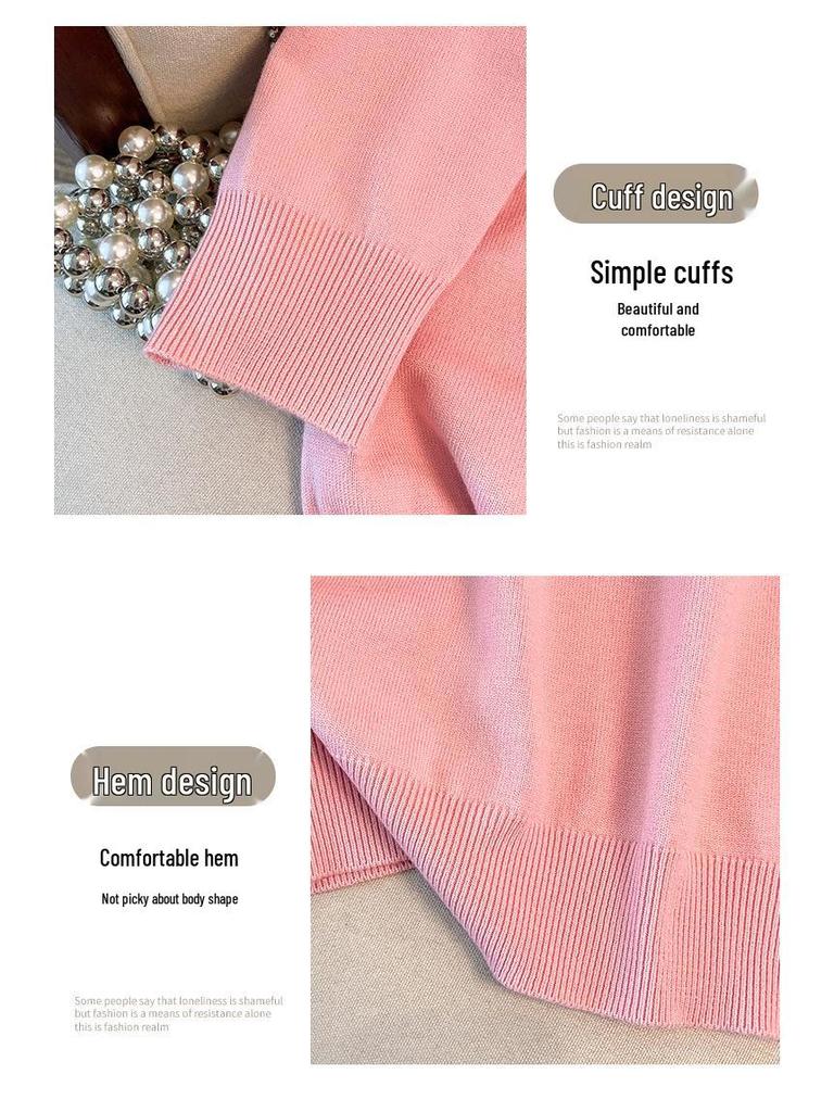 Plus Size Women's Loose Round Neck Pullover Sweater, Bust 150/160, Fits 200-350 Jin