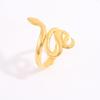 Women's Snake-Shaped Open Ring: Titanium Steel Design for a Unique Style