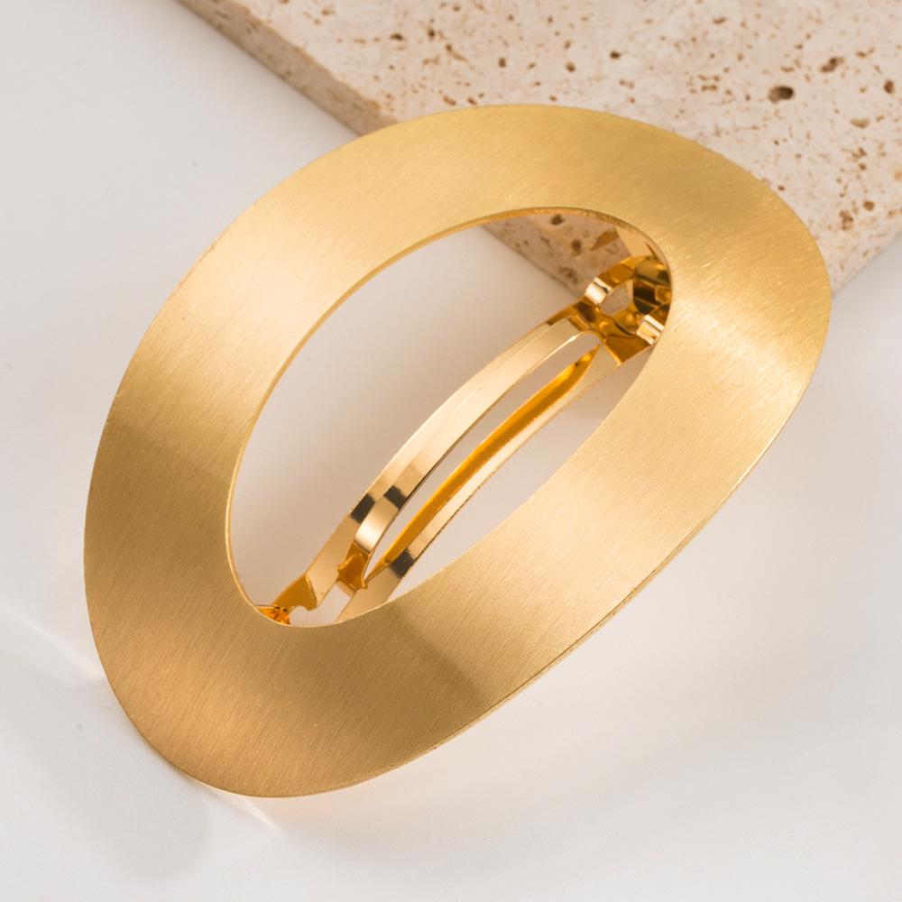 Minimalist Japanese-Korean Style Geometric Metal Spring Clip for Half Ponytail Hair Accessory