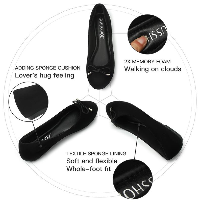 Women's Ballet Flats Soft Slip On Flat Pointed Shoes Casual Low Heel Barefoot Elegant Women's Sneakers