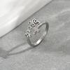 Wind Ladies Ring, Geometric English Alphabet Cross Design High-end Open Ring Versatile