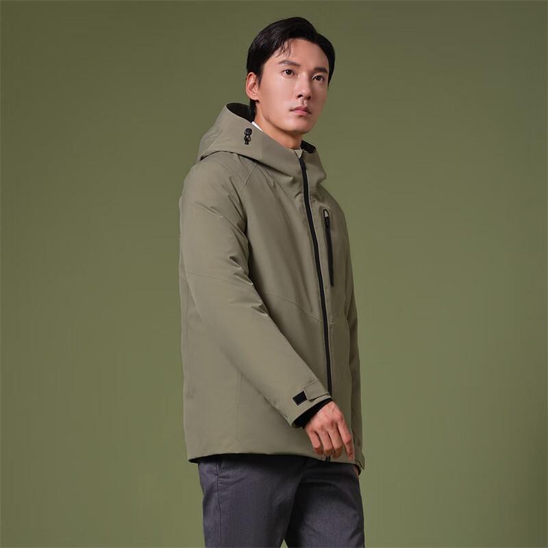 Tanboer Men's Detachable Hooded Business Goose Down Jacket TA232391