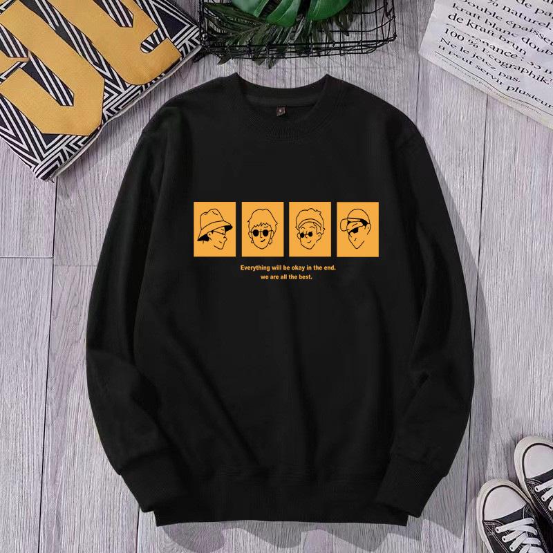 Men's 2023 Trendy Sports Hoodie, Loose Fit, Plus Size, Round Neck, Printed Autumn/Winter Internet Celebrity Style.