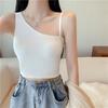 Korean-style Solid Color Off-shoulder Sports Camisole with Built-in Bra Slimming and Stylish for Layering or Outerwear