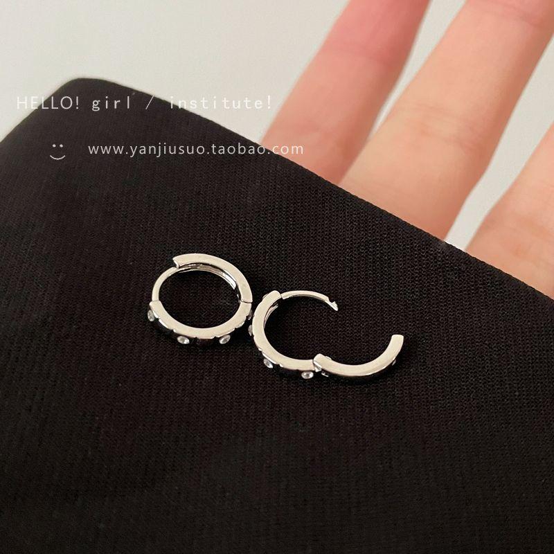 

Hoop Earrings 2025 New Arrival Best Selling Accessible Luxury Fancy Earrings for Women Simple Bracelet Work Clothing Ear Ring Ear Clip Ear Studs Silver Circle zircon ear buckle