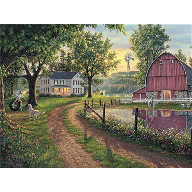 5D-Diamantgemälde zum Selbermachen, Winter-Schnee-Landschaft, volles Quadrat, Diamant-Handwerk, Heimdekoration, Geschenk, Kreuzstich-Set, Mosaik-Muster