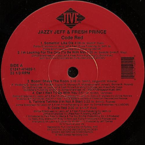 

LP Record DJ JAZZY JEFF & FRESH PRINCE - Code Red 01241414891 JIVE 1993 US Rap & Hip-Hop/R&B Used