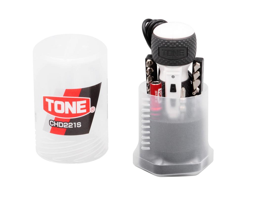 TONE Electric Screwdriver Bit Set Bit insertion 23 CHD221S type, 6.35mm (1/4"), 2.5N m, pieces, White.