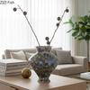 Oil Painting Painted Ceramic Vase Table Decoration Artificial Flower Decorative Flowers Arrangement Room Aesthetic Decor