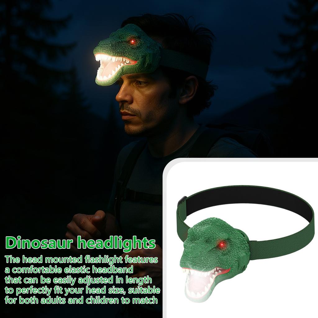 Dinosaur Headlamp For Kids Flashlight Rechargeable Led Headlights Roars & Silent Mode, T-Rexs Dinosaur Toys For Kids
