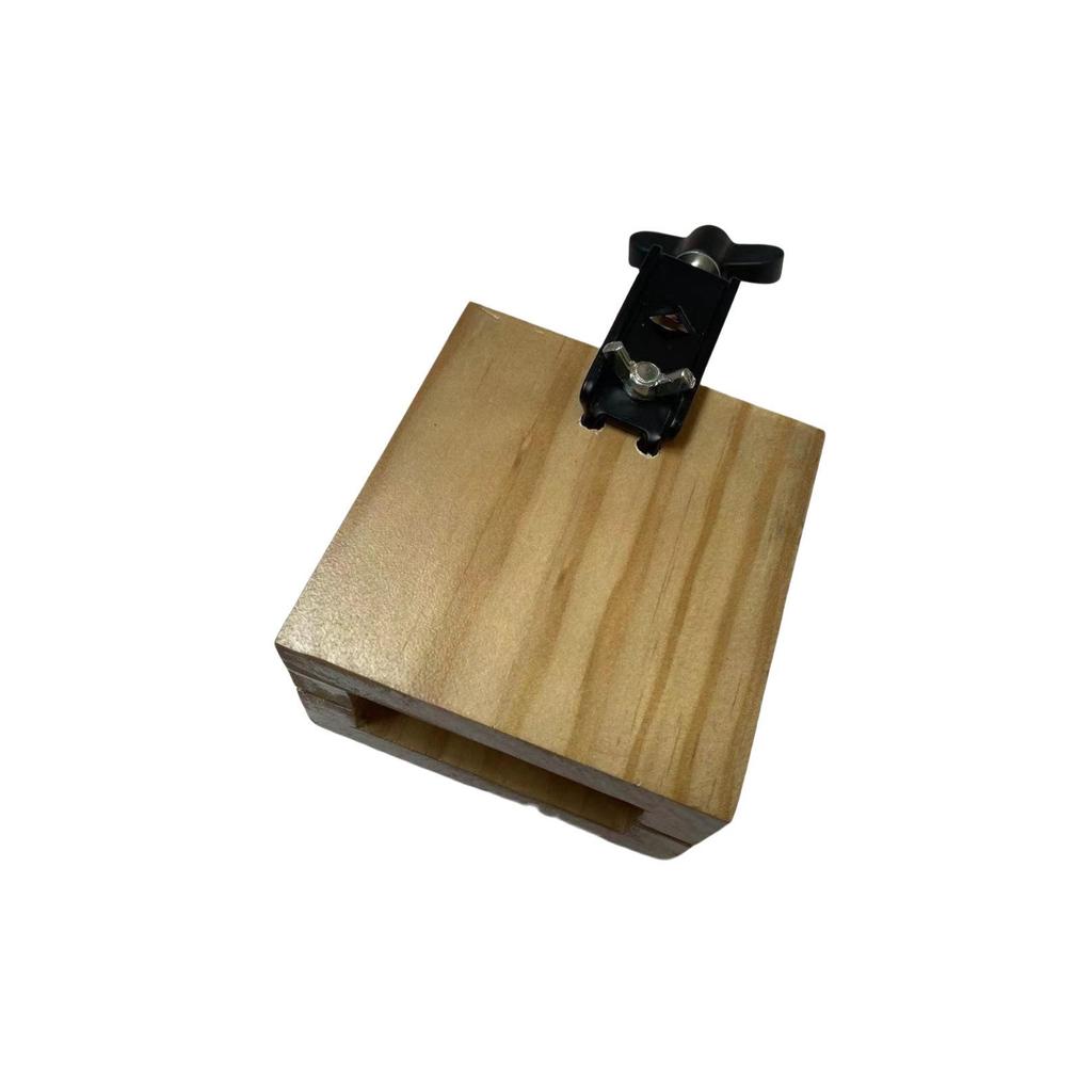 Solid Wood Bangzi Percussion Block with Cowbell Attachment
