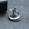 Punk Neo Gothic Design Dagger Ring for Men and Women Creative copper Color Curved Sword Ring Opening Adjustable Size Jewellery