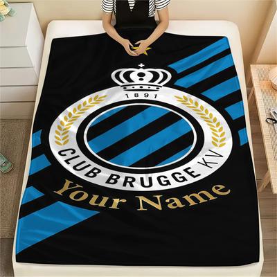 1 Stück Individueller Name Club Brügge K.V Gemustert Flanell Decke Geeignet für Alle Jahreszeiten für Heimdekoration Wärme und Komfort Geschenke Feiertagsgeschenk -HE107