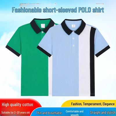 Children's White Long-Sleeve Polo Shirt - Pure Cotton, for Elementary School Boys and Girls