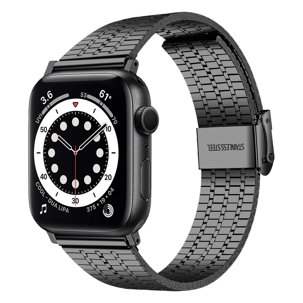 Pasek do zegarka Apple Watch Series 40 mm 42 mm 44 mm 38 mm Luksusowy pasek do zegarka ze stali nierdzewnej do zegarka iWatch Ultra 9 8 7 6 5 4 3 2 1 SE Pasek ze składanym zapięciem 49 mm