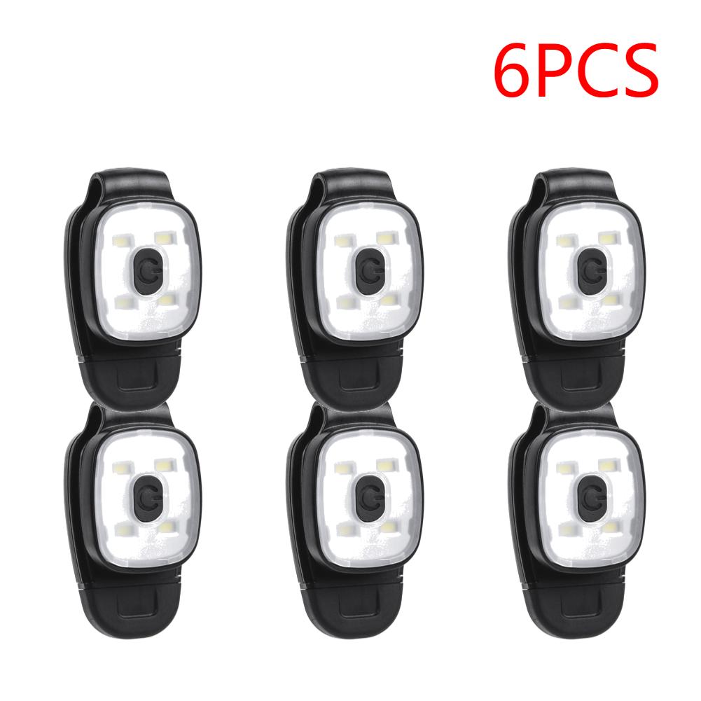 1-8pcs LED Clip Lamp 3 Lighting Modes LED Flashlight Clip Safety Warning for Jogging Night Walking for Fishing Hiking USB Rechar