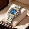 AIMANA Elegant Ladies Two-Tone Watch White Square Roman Dial Waterproof Quartz Stainless Steel Strap Dress Wristwatch Gift for W