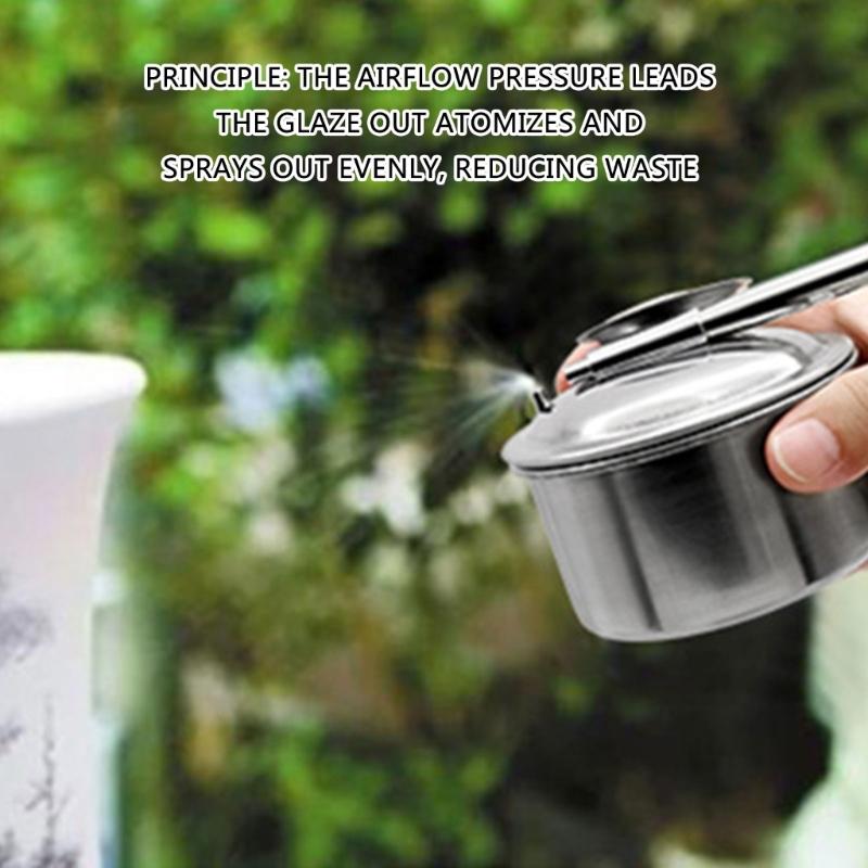 Stainless Steel Blowing Glaze Pots , 100ml Capacity, Glaze Blowing Pots Painting Sprayer Pottery Atomizer Glazes Pots