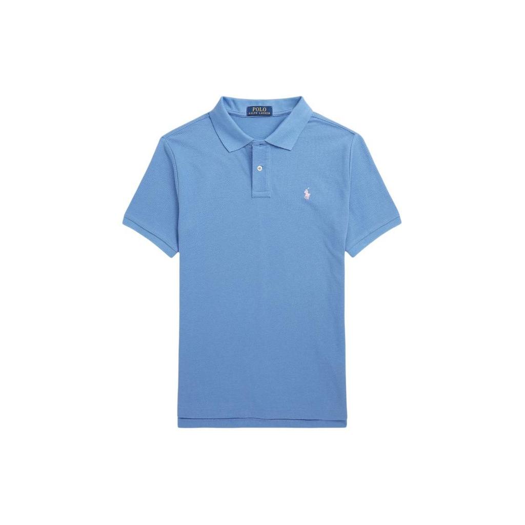 Polo Ralph Lauren T-Shirt SS24 Einfarbig Kleine Pony Stickerei Gerade Lässig Kurzarm Polo Kinder Oberteile Blau CWPOKNIY8021075-400