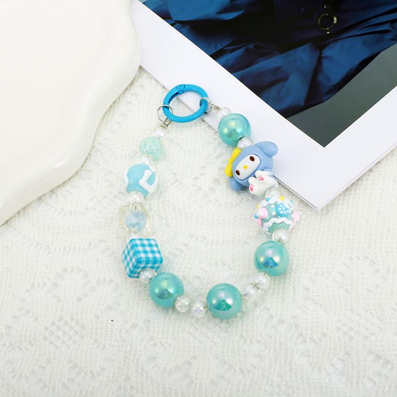 Sanrio Melody Cartoon Hand-painted Beaded Phone Lanyard & Hanging Chain Accessories