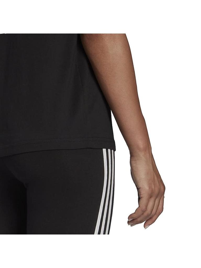 Adidas Short Sleeve Essentials Printed Logo Cotton Short Sleeve QU658 T-Shirt T-Shirt Women's Black/White (HD9328) J/L