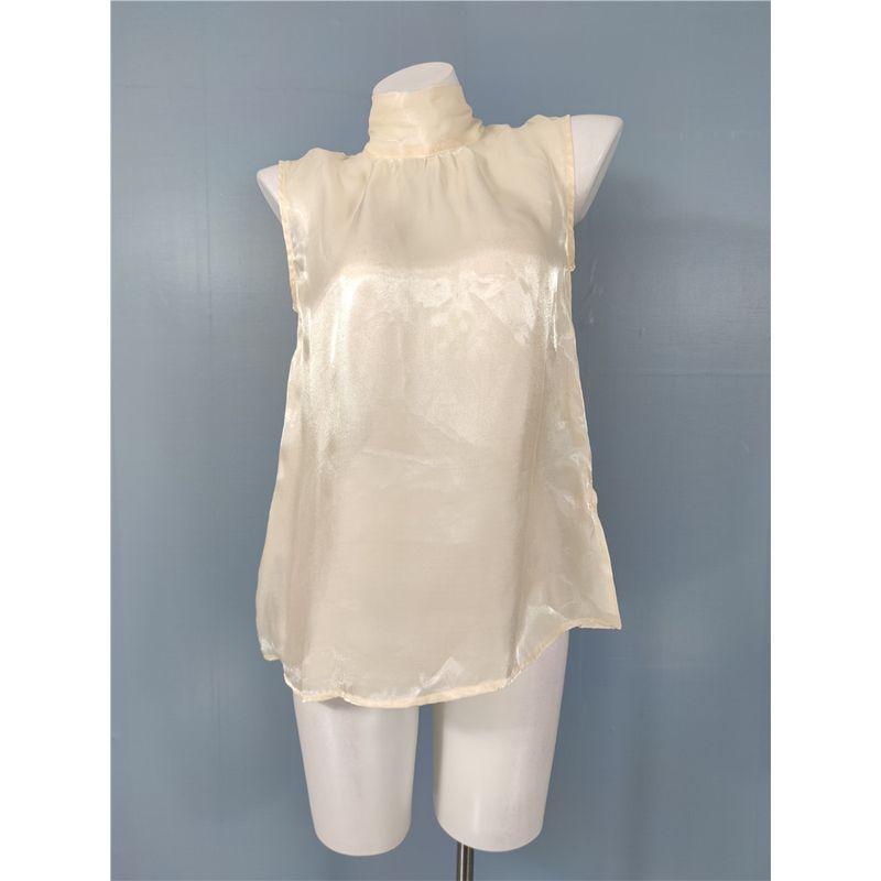 

Export Single Summer New Sleeveless High Quality Bright Silk Lady Temperamental Elegance Beautiful Fashion Cool Top Shirt Champagne One size