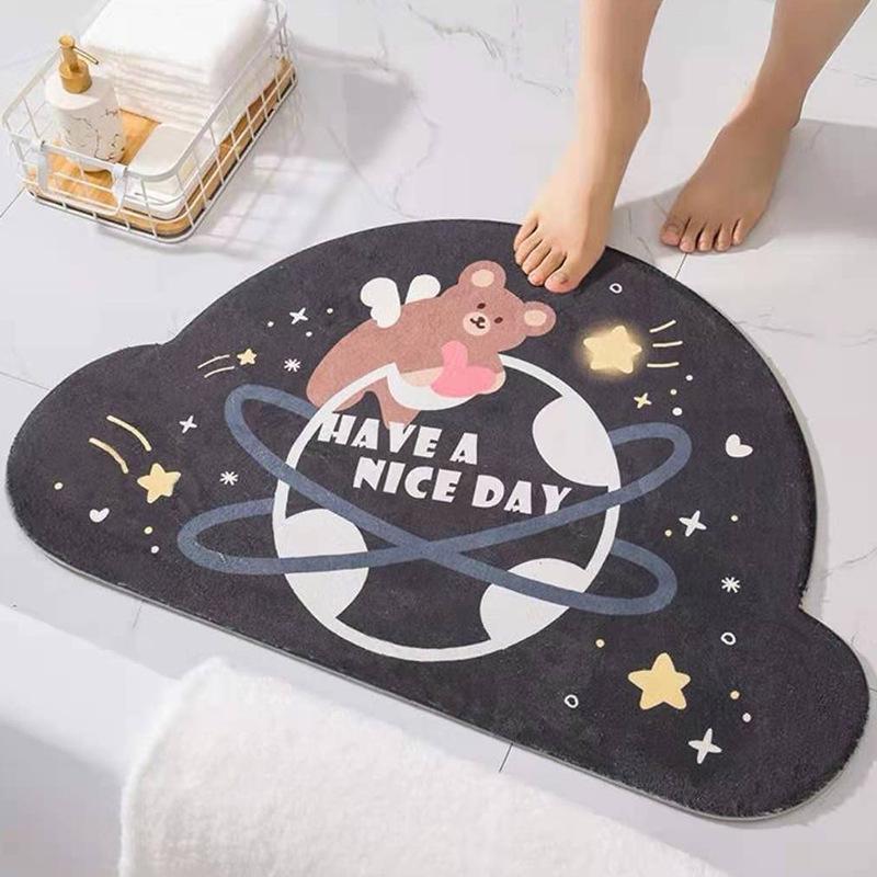 

Cute Cloud Rainbow Soft Floor Mats Rugs Home Inside Entrance Carpet Bedroom Toilet Bathroom Door Absorbent Non-Slip Foot Pad