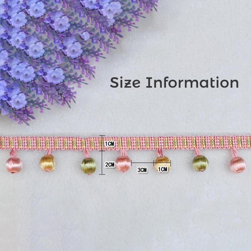 1 Meter European Style Tassel Fringe Pom Pom Ball Curtain Lace Trim Diy Upholstery Sofa Tablecloth Decor Accessory Sewing Craft