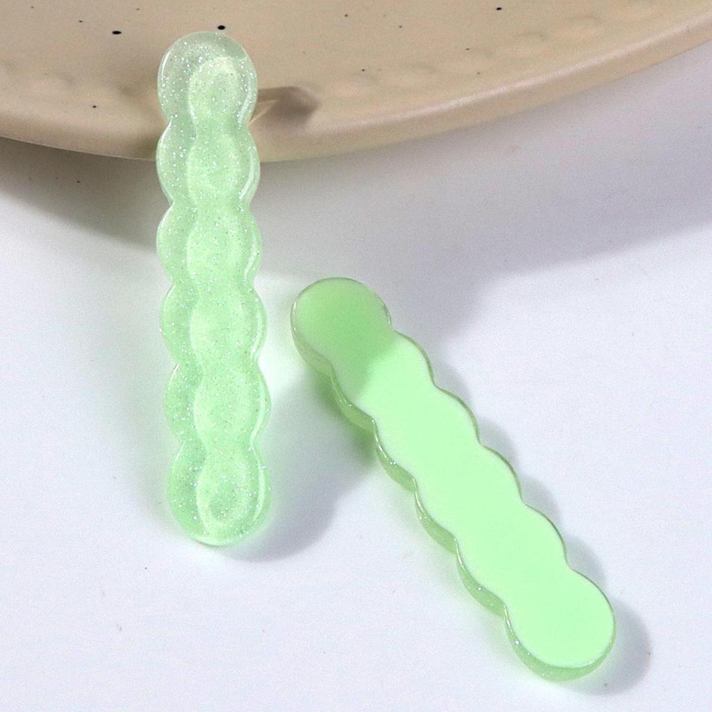 Shiny Glitter Geometric Oval Hair Clips for Women