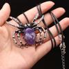 Natural Shell Alloy Necklace Spider-Shaped Brooch Pendant Charms For Elegant Women Love Romantic Gift