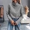 ZANZEA Women Casual High Neck Loose Long Sleeve Stripe Blouse