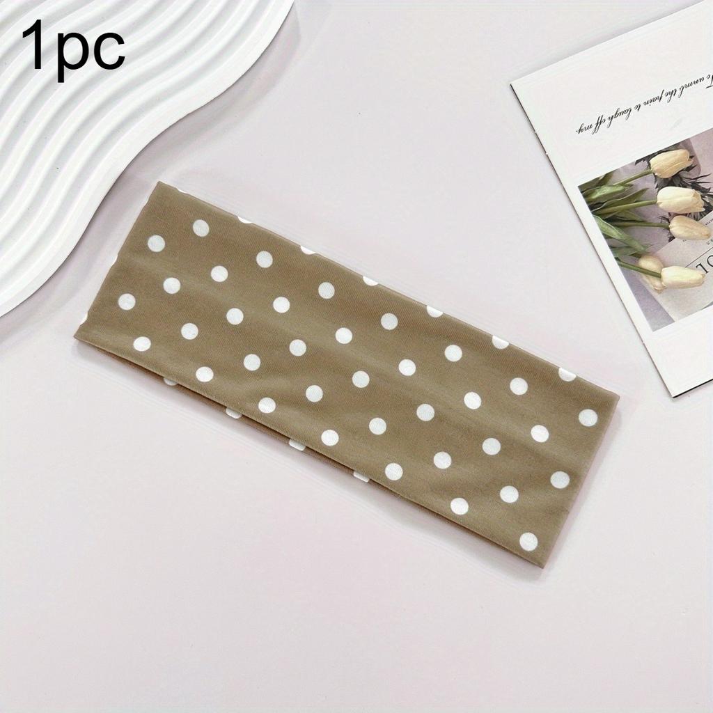 1pc Women's Stylish Polka Dot Headband Sweat-Wicking Workout Hairband Secure Fit For Yoga Running Gym Travel Casual Wear