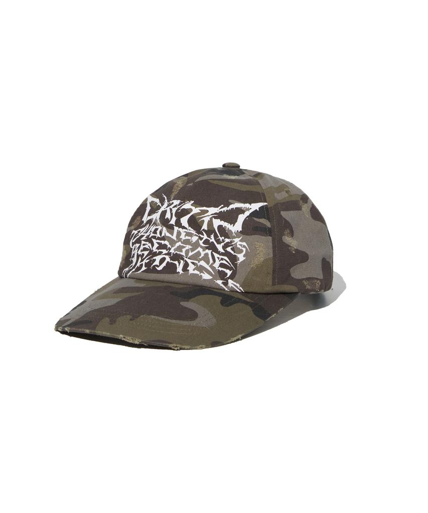 CRITIC Rift Lettering Destroy Washed Cap Khaki