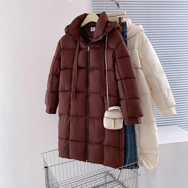 Cotton Clothes Women's 2025 Winter New Korean Edition Hooded Thickened Long Down Cotton Jacket Women's Casual Warm Jacket