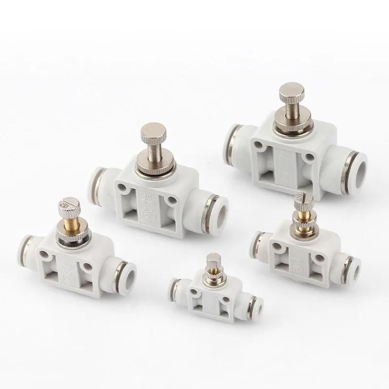 Pneumatic Throttle Valve SA-4/6/8/10/12mm Pneumatic Air Connector Fitting Control Valve OD Hose Plastic Push In